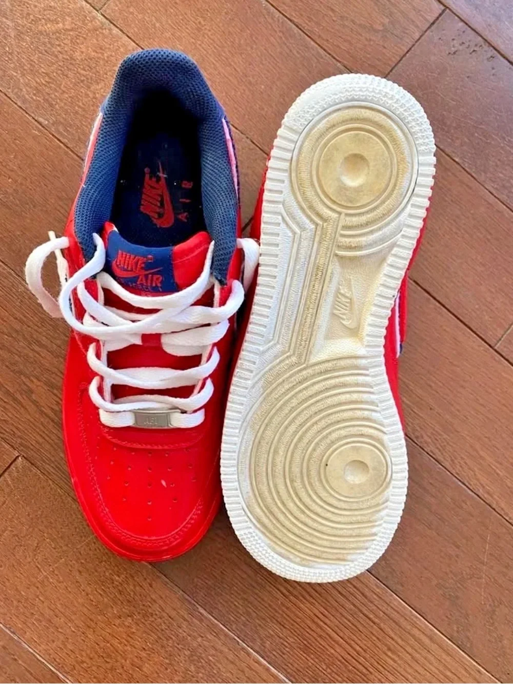 Nike Air Force 1 Low Top Shoe Red, White, & Blue Women’s 8.5 Fashion Sneakers